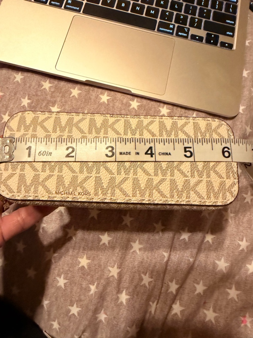 Michael Kors Cream and Gray Logo Dome Cosmetic Case with Gold Hardware - Picture 7 of 13